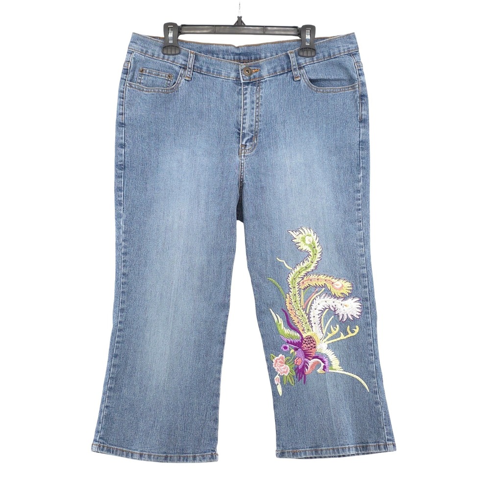 East of LA Boho Cropped Jeans Size 18